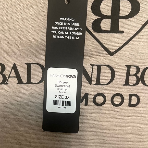 Fashion Nova Tan Sweatshirt - Bad and Boujee Mood - Picture 2 of 6